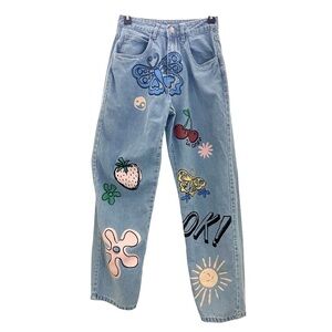 Cute Daisy Street Junior Graffiti Denim Jeans Size 5